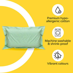 machine friendly green pillow cover