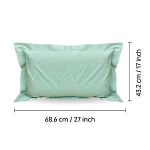 green pillow cover with measurements