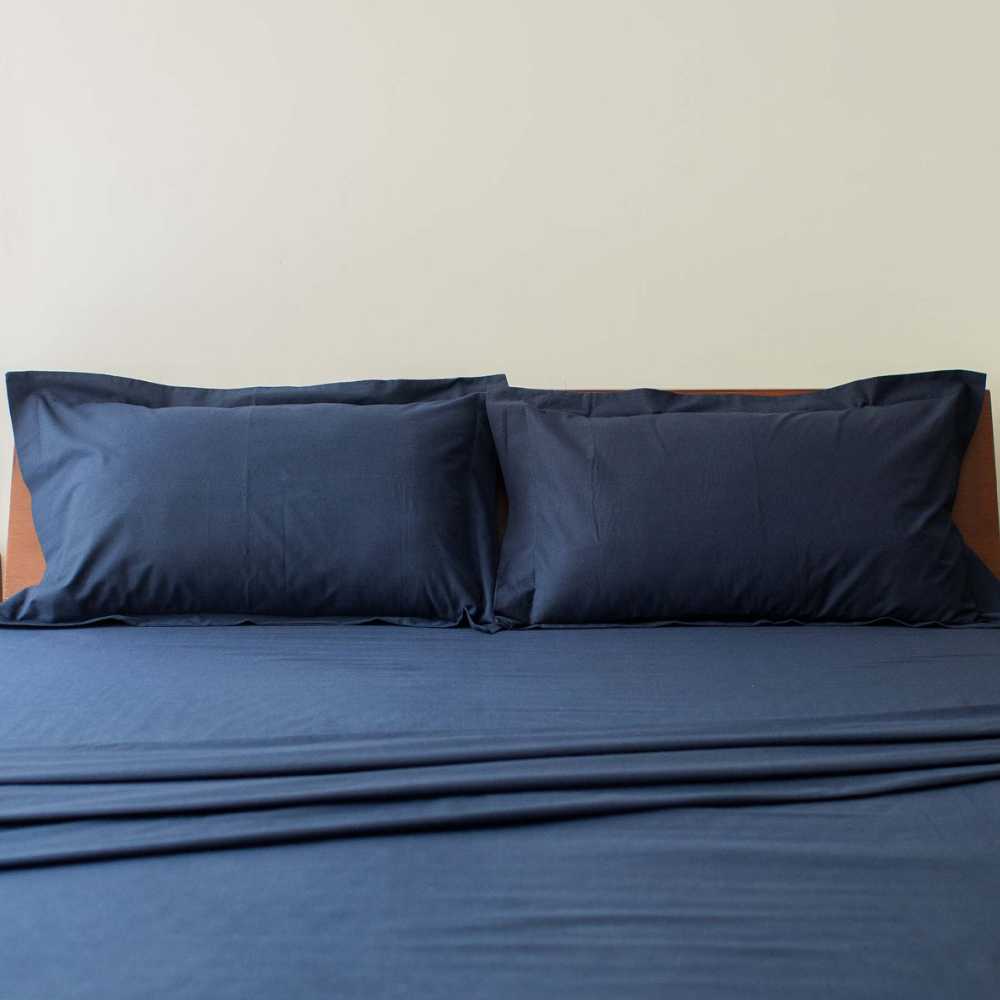 Solid navy blue pillow cover for home