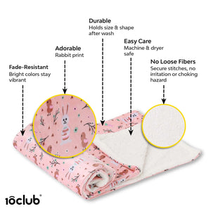 Reversible Printed Fleece Baby Blanket