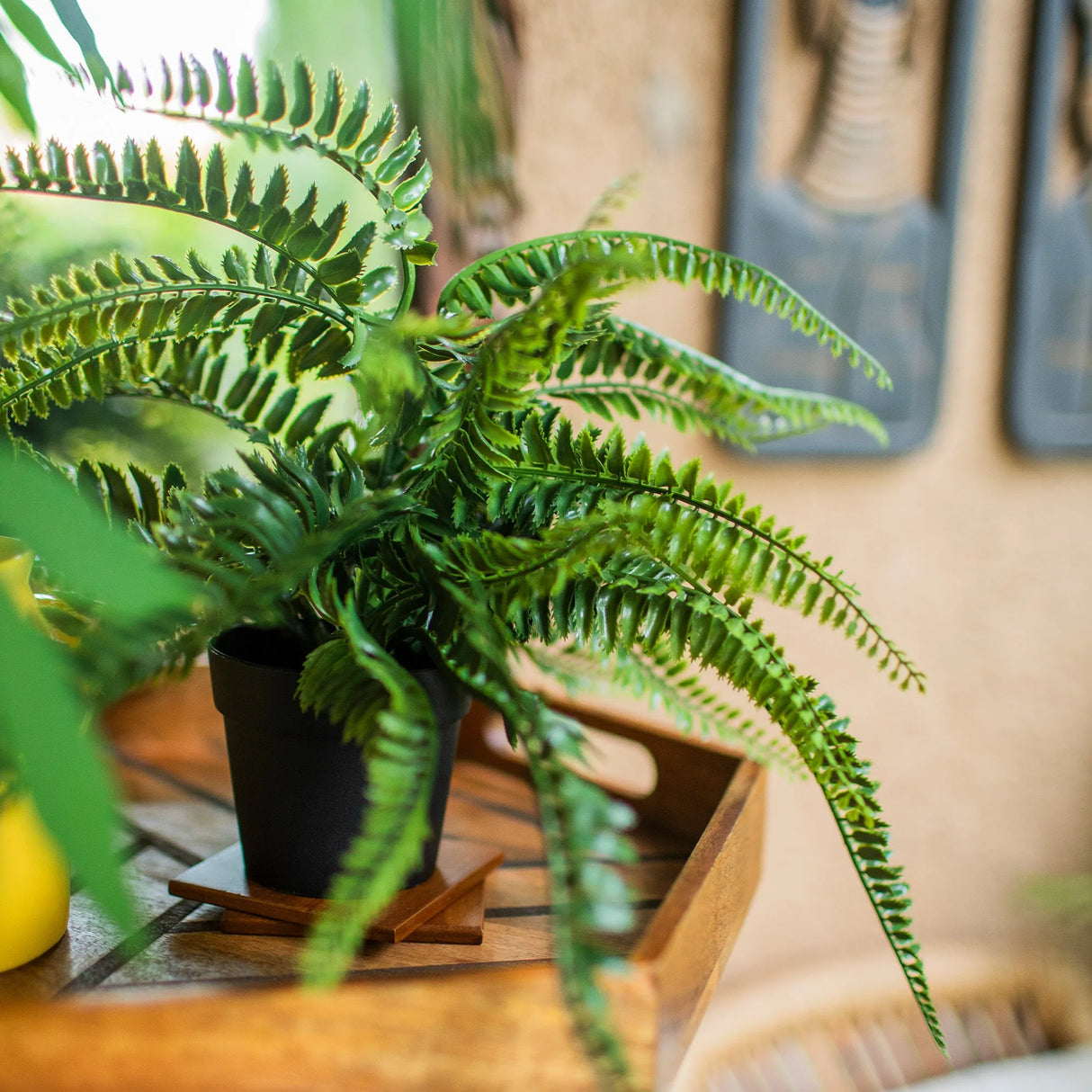 Evergreen Duo: Metal Planter & Artificial Potted Fern