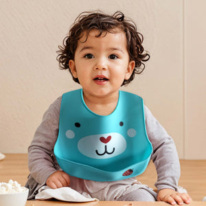 Baby Waterproof Silicone Bib with Pocket