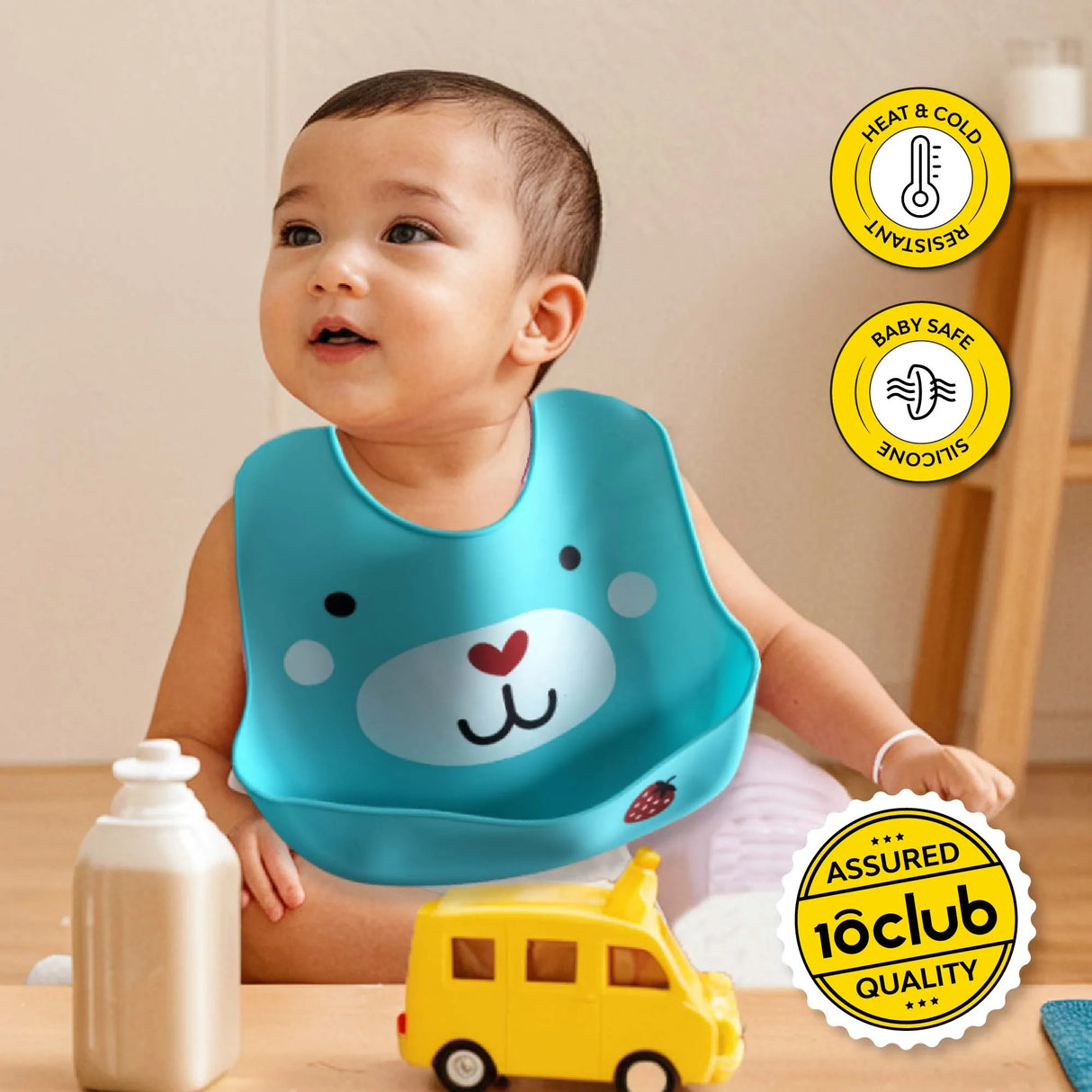 Baby Waterproof Silicone Bib with Pocket