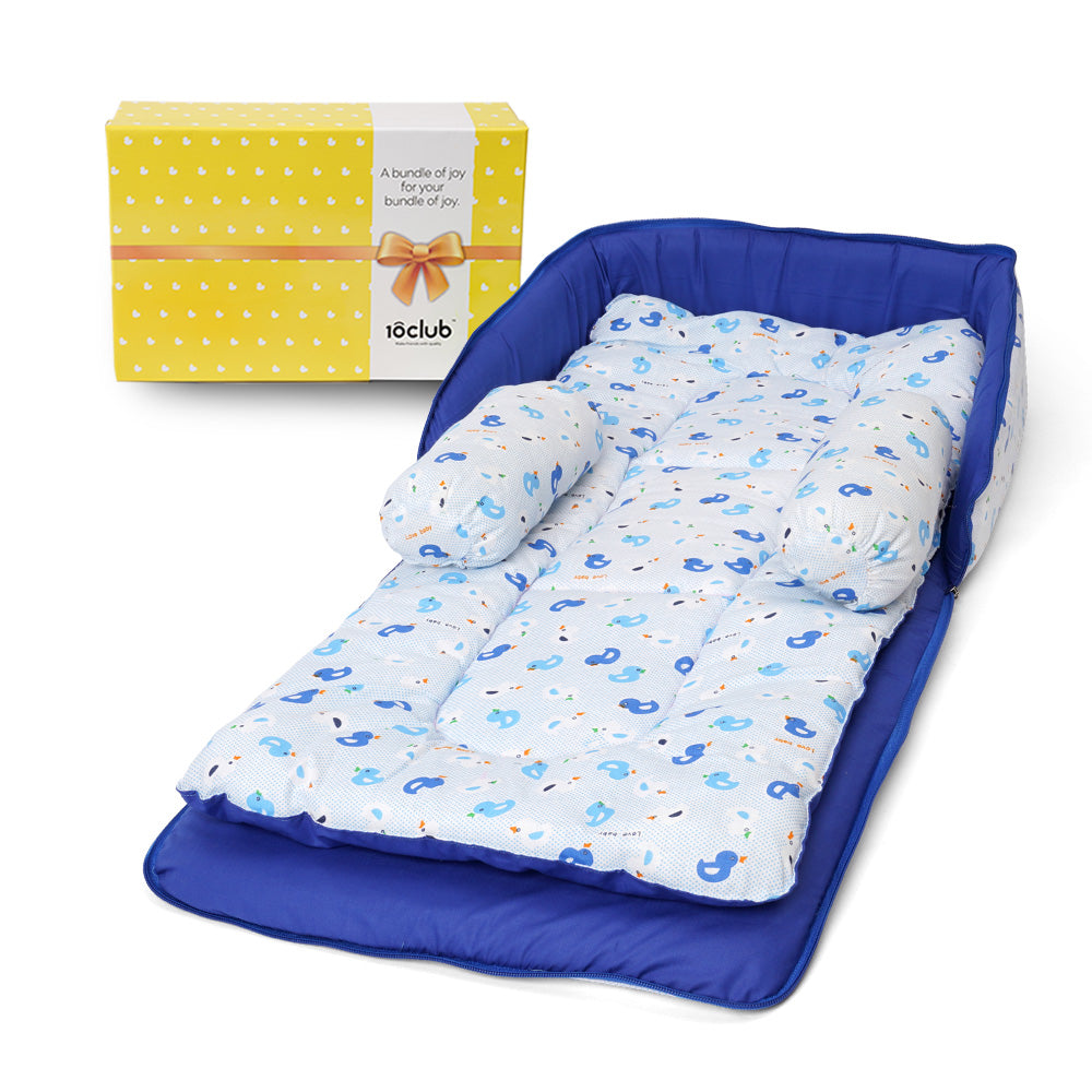 Blue Compact Baby Bed In A Bag Gift Box